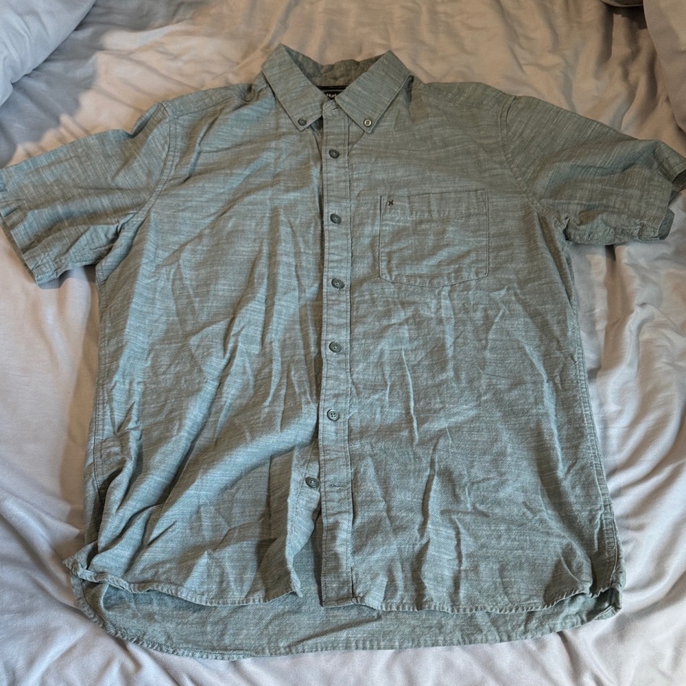 Hurley Casual Green Button Down Shirt